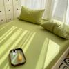 Sábana Bajera Ajustable de Algodón Lavado de Color Sólido Pieza Única Dormitorio de Estudiantes Individual Cubrecama Individual Grueso Protector de Colchón Simmons