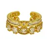 Anillo de Oro Apilado Super Hada Saturno con Circonita para Mujer, Moda Estilo Ins Diseño de Nicho, Joyería de Lujo Accesible de Alta Gama para Mujeres