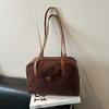 Bolsa Retro Fosca para Mulheres 2025 Nova Bolsa de Ombro/Axila Casual para Outono e Inverno Bolsa Tote de Grande Capacidade para Trabalho e Dia a Dia