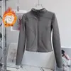 Conjunto de Yoga Forrado de Polar para Mujer, Chaqueta de Cuello Alto con Cremallera Ajustada, Calidez que Mantiene la Temperatura, Conjunto Deportivo para Correr Pilates Otoño Invierno