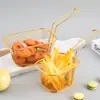 Restaurante Ocidental Lanches Fritos Criativos Cesta de Batatas Fritas Cesta de Frango Frito de Ferro Nórdico Cesta Doméstica para Fritar
