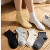 Calcetines cortos de encaje con volantes para mujer, calcetines de canalé de corte bajo de color liso, calcetines versátiles estilo japonés para niñas, suministro al por mayor