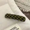 Moda Retro Xadrez Verde Geométrico BB Clip Tecido Grampo de Cabelo Clip Artístico de Alta Qualidade para Franja Lateral Clip para Cabelos Rebeldes