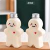Botella de Bebida de Hombre de Jengibre Navideño Botella Vacía Mascota Linda Comida para Mascotas Tarro de Plástico Jugo Casero DIY Taza de Té con Leche para Llevar