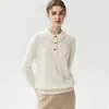 Estilo retro e intelectual~ Suéter polo de punto 100% cachemir puro para mujer para otoño e invierno, con un cuello suave y elegante y un suéter base cómodo y versátil