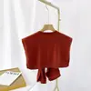 Chal de hombro primavera y otoño prenda exterior Corea del Sur tejido anudado bufanda para habitación con aire acondicionado bufanda para el cuello de mujer capa pequeña