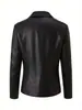 Versátil Blazer de Piel Ajustado con Solapas para el Trayecto Diario, Adecuado para Personas Menudas, Estilo Sencillo, Directo de Fábrica, en Stock