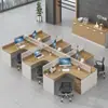 Escritorio de Oficina Moderno Sencillo y Juego de Sillas Estación de Trabajo para Empleado Pantalla Integrada Mampara para Estación de Trabajo Escritorio de Oficina