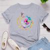 Wish eaby Amazon comércio exterior feminino europeu e americano solta gola redonda manga curta camiseta feminina