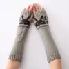 Guantes de Lana Sin Dedos Cabeza de Conejo G-6 Transfronterizos Otoño e Invierno Nuevos Calientes para Escribir Moda Mangas para Brazos para Hombres y Mujeres Mangas Tejidas