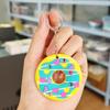 Llavero creativo de PVC con forma de donut de diamante, colgante de dibujos animados, gotas de pegamento suave, bonito accesorio de decoración para bolsos.