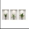 Pegatina de pared con marco de fotos 3D de simulación de flores y plantas verdes, para dormitorio, sala de estar, TV, fondo, autoadhesiva
