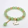 Pulsera Joyería Estilo Nacional, Pulsera Flor de Lirio del Valle Estilo Chino, Cuentas de Buda Tapa de Leche, Pulsera Flor Explosión, Cuentas Redondas de 10 mm, Pulsera de Perlas de Imitación