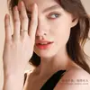 Anillo Eterno Medio Anillo Apilable Anillo de Plata de Ley S925 Anillo de Moissanita Moda Simple Joyería de Lujo Ligero Venta al por Mayor Transfronteriza