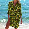Ropa europea y americana, chaqueta de bikini, camisa, traje de baño, cárdigan, blusa de playa de ocio para vacaciones con estampado 3D para mujer