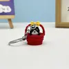 Llavero Colgante Creativo de Gato Gatito en Cesta de Bambú Colgante Lindo para Mochila Escolar Adornos Decorativos Caja Ciega Bolsita Ciega Accesorios