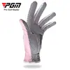 Guantes de Golf Pgm para Mujer Guantes de Golf de Cuero PU un Par de Guantes para Deportes al Aire Libre con Partículas Antideslizantes