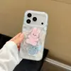 Funda Soporte Simple Pintada a Mano de Oso, Elefante y Conejo para Apple 17 Pro Max, Adecuada para 18 Pro y 16 Pro, Diseño de Doble Capa