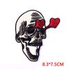 Parche Bordado por Computadora de Calavera Europeo y Americano Transfronterizo Parche de Cerveza Accesorios Punk para Ropa DIY Parche de Tela Bordada de Alta Gama