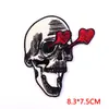Parche Bordado de Calavera Punk con Respaldo Adhesivo, Parche de Cinta Estilo Europeo y Americano, Parche de Cabeza de Fantasma Popular de Aliexpress para DIY