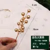 Decoraciones Navideñas de Espuma Dorada y Bayas Rojas Guirnalda de Ratán para Árbol de Navidad Colgante de Ramo para Regalo con Materiales Florales