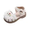 Sandalias de Verano para Niñas con Punta Cerrada, Suela Suave, Antideslizantes, Estilo Princesa, Bordado Floral, Zapatos para Niños Pequeños, Versión Coreana, Lindas Sandalias de Bebé