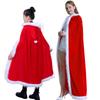 Capa de Papá Noel Capa Capa Adulto Femenina con Capucha Terciopelo Dorado Disfraz de Papá Noel Ropa de Actuación