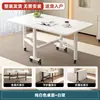 Mesa de comedor plegable engrosada, escritorio rectangular para espacios pequeños, no requiere instalación, móvil, multifuncional, mesa de comedor simple con ruedas