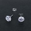 Nuevos Pendientes Coloridos de Piedra Hao Personalizados Clavos Cocleares Joyería Europea y Americana para Perforaciones Redondos de Acero Inoxidable Clavos para Hueso de Oreja al Mayoreo