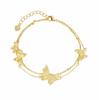 Pulsera de mariposa de doble cepillado de moda s925 plata de ley nuevo verano circonita destello mariposa adornos para mano de niña