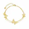 Silver City Pulsera de Plata de Ley S925 Danza de Mariposa Estrella para Mujer Moda Nacional Chapado en Oro Accesorios de Mariposa con Circonita Estilo Chino Nuevo Retro