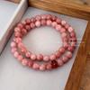 Pulsera de Perlas Rosa Estilo Chino Nuevo para Mujer, Exquisita Pulsera Apilable Flor de Durazno, Joyería de Mano de Lujo Ligero Nicho Estilo Nuevo