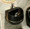 Lavabo Cerámico de Esquina Montado en Pared, Lavabo para Colgar en la Pared para Baño, Lavabo Pequeño para Balcón de Apartamento, Comercio Exterior Transfronterizo