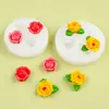 Tres moldes pequeños de silicona con forma de flor para manualidades DIY, fondant, chocolate, galletas y repostería