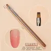 Traje de cepillo de uñas estilo japonés 9 colores de mango marrón Pincel para pintar flores Dibujo de flor Pincel para fototerapia degradado floreciente Pincel de luna creciente