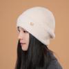 Gorro de Lana de Cabeza Grande para Niños Otoño e Invierno Terciopelo Cálido Felpa Gorro para el Frío Engrosado Jersey Todo Fósforo Protección de Orejas Gorro de Punto