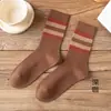Calcetines de felpa para mujer otoño color liso ins de moda otoño e invierno medias Corea del Sur primavera y otoño estilo coreano estilo preppy calcetines a rayas de media pantorrilla