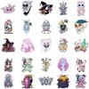 Compra Directa Transfronteriza a Precio Fijo de 50 Piezas de Pegatinas Impermeables de Polipropileno de Calavera de Niña, Pegatinas Personalizadas Pintadas a Mano de Muñeca Rosa de Niña