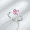 Anel de amor de prata esterlina S925 feminino com corte de flor de gelo e diamante de alto carbono de 7 mm, joias simples europeias e americanas de alta qualidade, anel de prata
