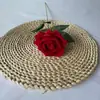 Popular Rosa Perla de Terciopelo Artificial de un Solo Tallo, Flor Artificial Realista para Boda con un Toque de Lujo