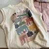 Ropa Infantil Estilo Coreano Traje de Verano para Niños Nuevo Elegante Moderno Chaleco de Algodón Puro Pantalones Cortos Casuales Sueltos para Bebé