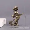 Escoba de Latón Puro Bruja Magia Trae-Fortuna Bruja Vintage Objeto Sólido Viejo Artesanía Decorativa de Escritorio Adorno de Cobre