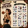 Adesivos de Tatuagem Retro Old-School Europeus e Americanos Transfronteiriços em Estoque, Adesivos de Tatuagem à Prova d'Água Unissex, Exportação Direta