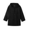 Compra grupal al por mayor impresión impresión 260g algodón CVC moda Blanco manga media bolsillo suéter pullover con capucha