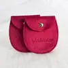Bolsa de Broche de Terciopelo con Fondo Ovalado Bolsa con Hebilla Dorada para Joyería Bolsa para Empaque de Regalo Bolsa para Joyería Bolsa Semicircular para Juguetes