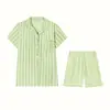Pijama de Verano para Mujer, Tendencia 2026 Nuevo Estilo, Delgado Imitación Algodón Manga Corta, Conjunto de Ropa para el Hogar Talla Grande para Niñas
