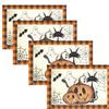 Nuevo mantel individual de lino con estampado transfronterizo para Halloween, tapete nórdico con aislamiento térmico, mantel individual occidental, tapete de mesa para el hogar