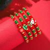 Enfeites de Natal Argila Macia Cristal Pulseiras de Natal Conjunto Empilhável de 12 Peças Pulseiras do Papai Noel Exclusivamente para Vendas Transfronteiriças