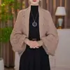 Chal Cárdigan para Mujer, Mangas de Linterna, Patrón de Diamante, Calado, Versátil, Adelgazante, Elegante, Sensación de Alta Gama, Bufanda Exterior, Moda para Mujer, Moderno