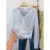 Cardigã com Proteção Solar para Mulheres, Tricô de Seda Gelada, Xale, Peça Externa Fina de Verão, Blusa, Jaqueta com Saia de Suspensório